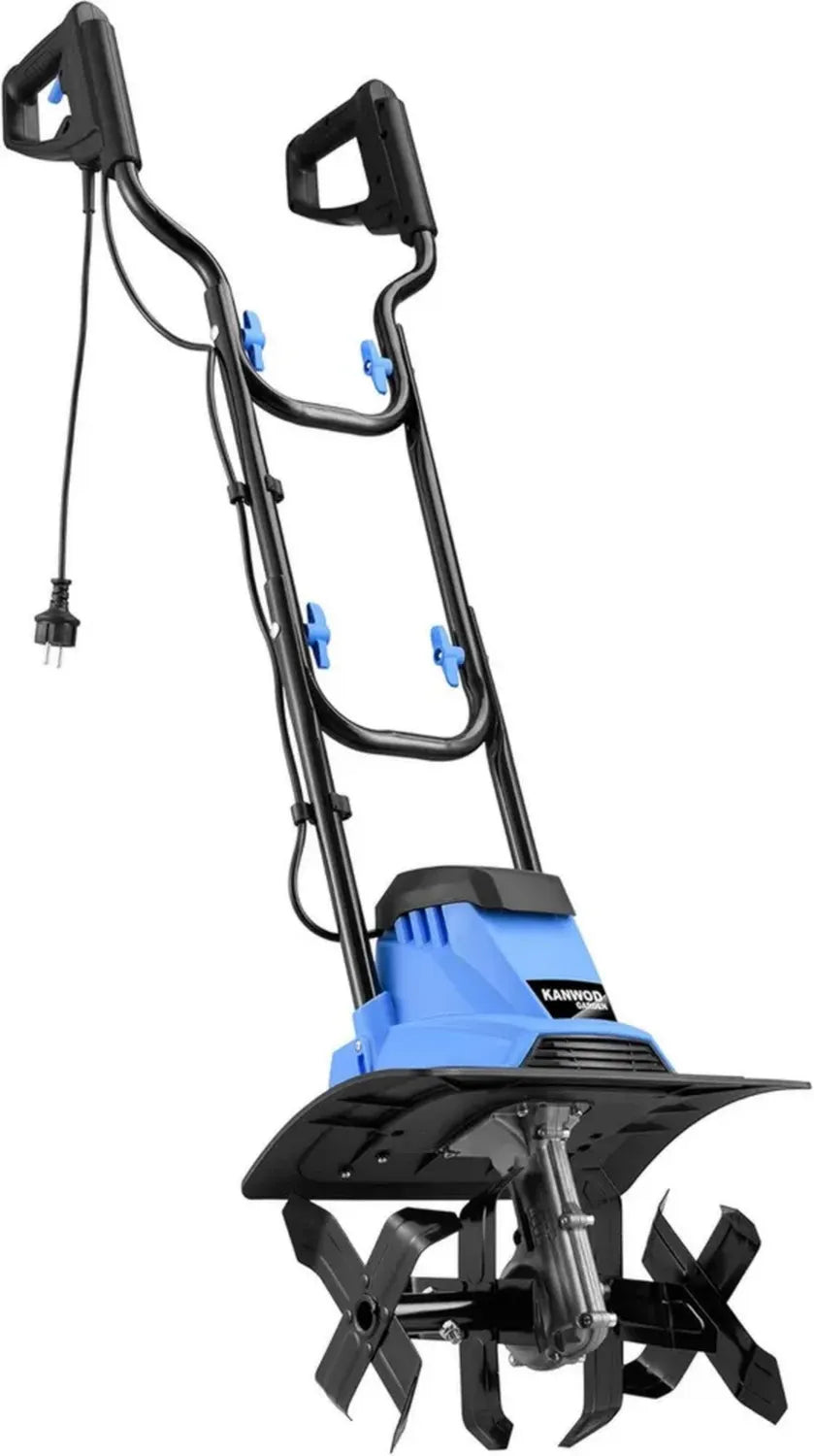 Motozappa Elettrica 1500W KANWOD, Ampiezza 36 cm, Profondità 22 cm, 4 Lame, 380 RPM, Manico Pieghevole, Ideale per Orto e Giardino