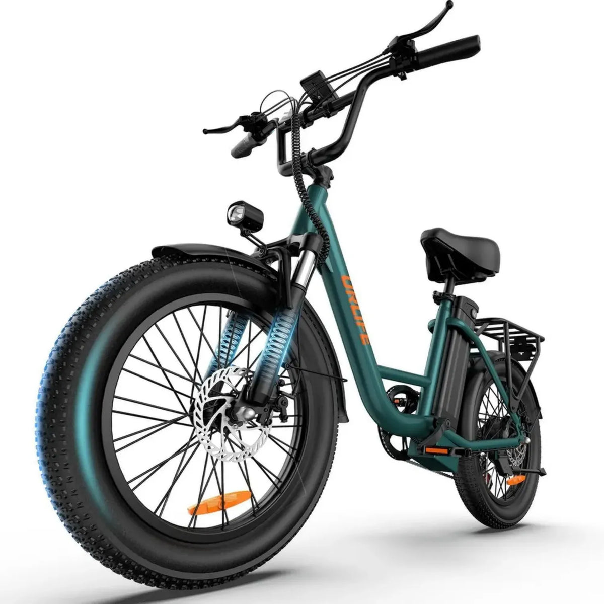 Bicicletta Elettrica 20' Fat Tire, 7 Velocità, Batteria 48V 13Ah Rimovibile, Autonomia 100km, E-bike per Adulti con Display LCD