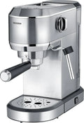 Macchina da Caffè Espresso SEVERIN 1350W, 1L, 20 bar, Thermoblock, Cappuccinatore, Decalcificazione, Acciaio Inox