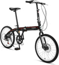 Bicicletta Pieghevole 20 Pollici 6 Velocità per Adulti e Studenti, Colore Bianco