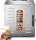 Essiccatore Alimentare Kwasyo in Acciaio Inox, Temperatura Regolabile 30-90°C, Display LED, 10 Vassoi, Senza BPA