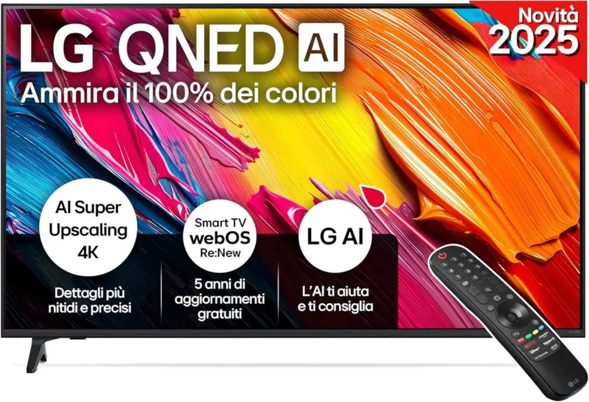Smart TV 4K LG QNED70 55'' con webOS e AI, Processore Gen8, Dynamic Color