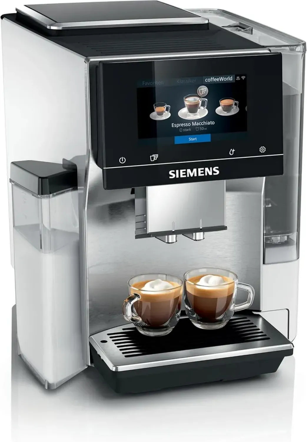 Macchina da caffè automatica Siemens EQ700, display iSelect, acciaio inossidabile, bianco