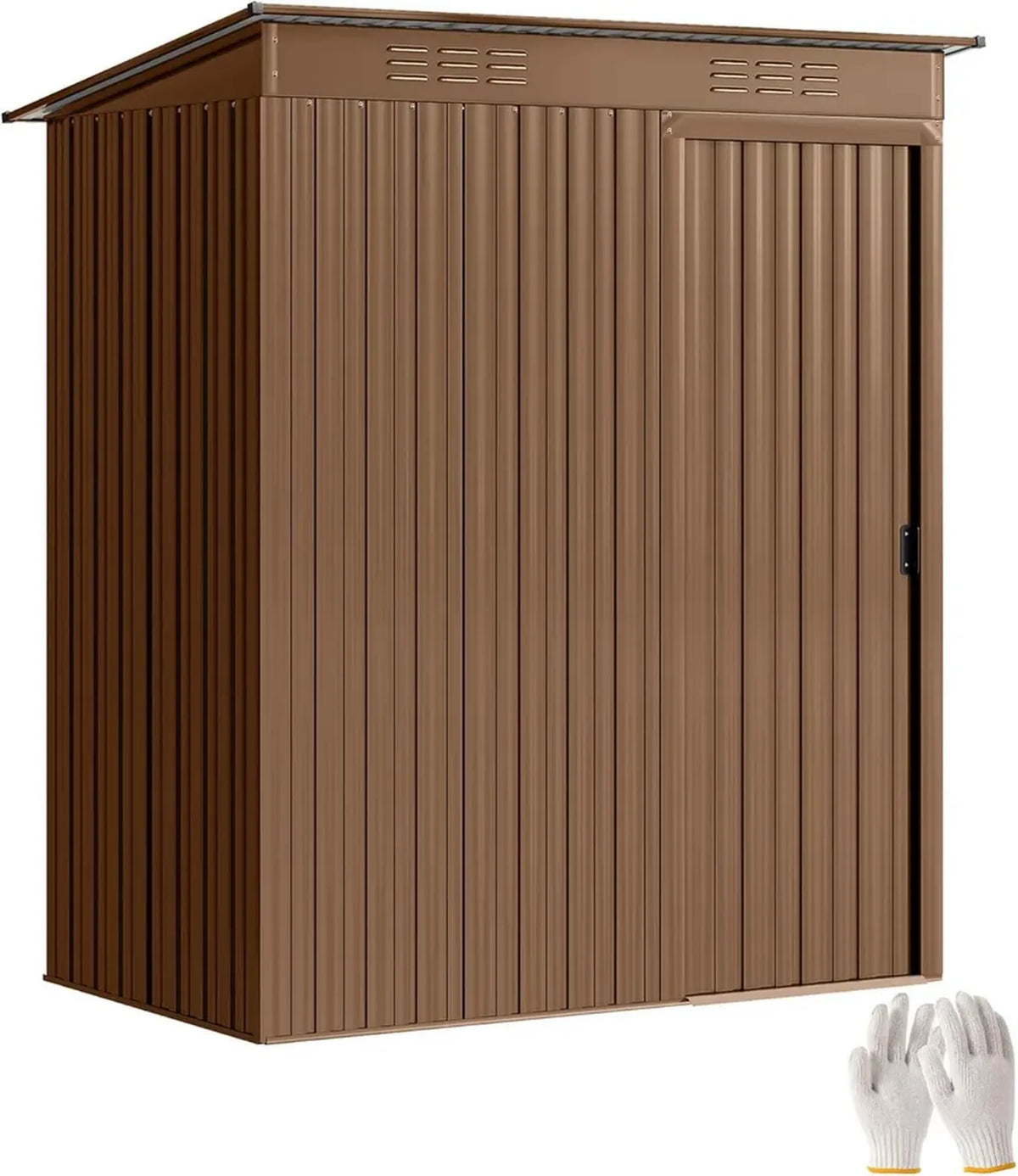 Capanno da Giardino in Metallo con Porta Scorrevole e Ventilazione, 159x106x181 cm