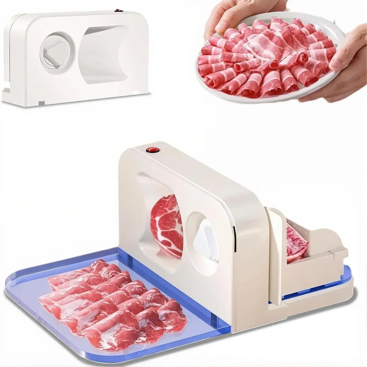Affettatrice Elettrica Compatta 150W, Lama in Acciaio 165mm, Spessore Regolabile per Casa e Gastronomia