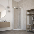 Cabina Doccia Semicircolare in PVC con Apertura Reversibile 90x90 cm