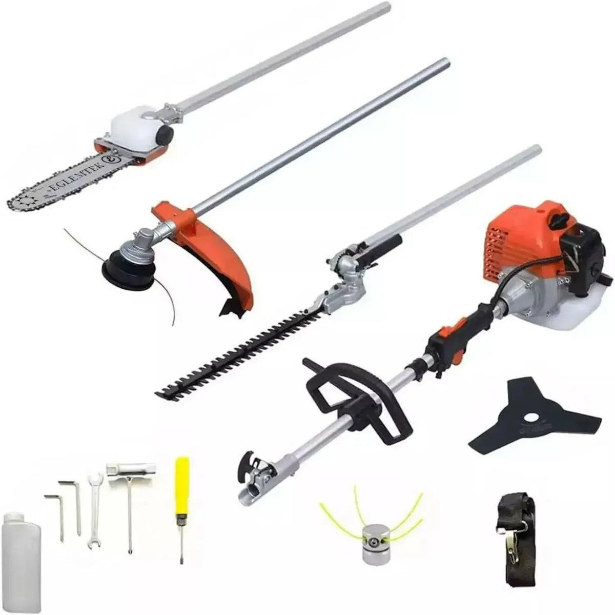 Decespugliatore Multifunzione 52cc 2T con Tagliasiepi e Disco a Tre Denti