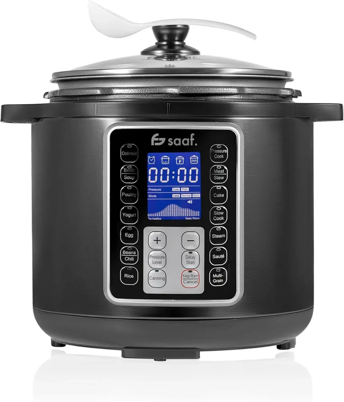 Multicooker Saaf 6L - 11 Accessori - 12 Programmi - Cottura Lenta, Riso, Vapore e Pressione - Display Digitale Inclusi