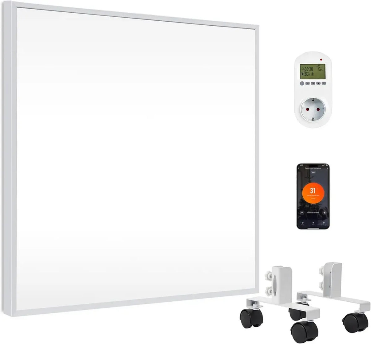 Pannello Riscaldante a Infrarossi 350 W con Termostato Intelligente, Sistema di Riscaldamento Efficiente ed Elettrico