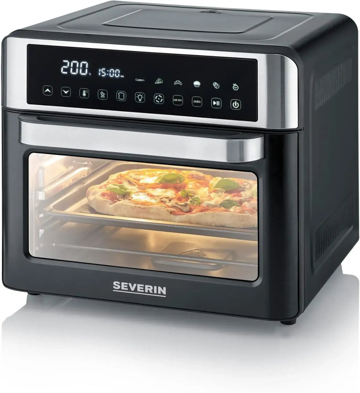 Forno Elettrico e Friggitrice ad Aria 2200W, 25L, 12 Programmi Touch, Girarrosto Incluso