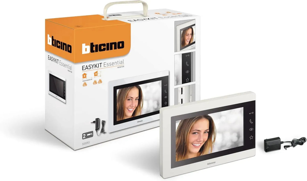 Monitor Video Bticino 2 Fili 7'' Vivavoce con Alimentatore Integrato