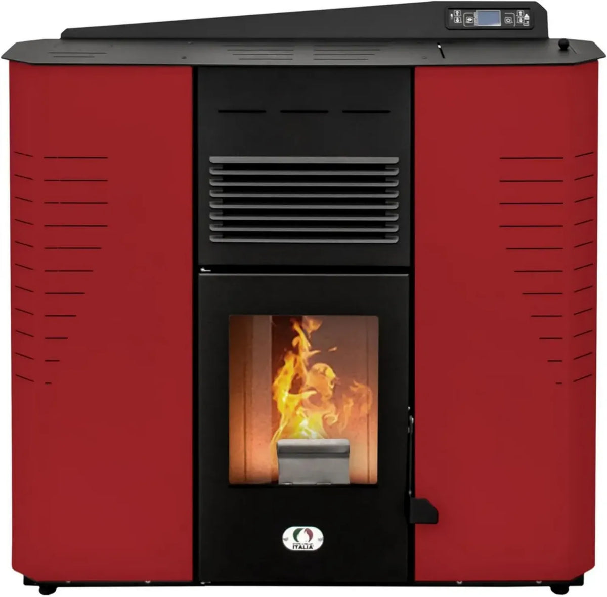 Stufa a Pellet Marmolada WiFi 13KW Canalizzata, Alta Efficienza, Design Compatto, 130m², 5 Potenze, Garanzia 24 Mesi